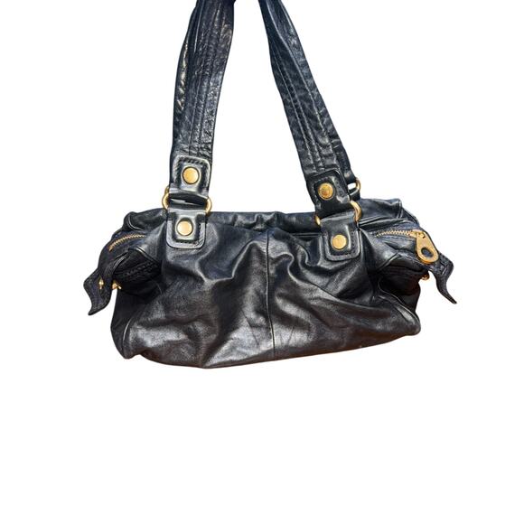 Marc By Marc Jacobs Black Leather Turn Lock Satchel Handbag - Picture 1 of 10
